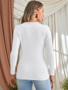 Maternity Raglan Sleeve Buttoned Front Sweater