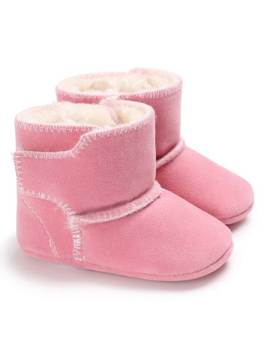 Baby Plush Inside Hook-and-loop Fastener Strap Boots