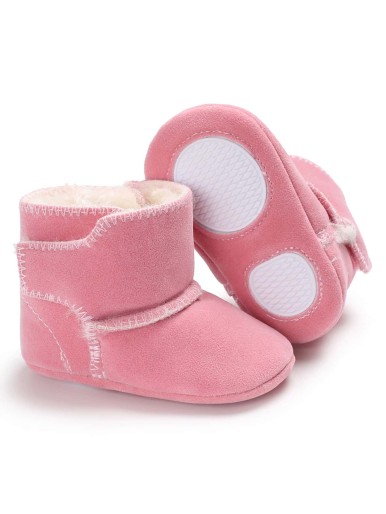 Baby Plush Inside Hook-and-loop Fastener Strap Boots