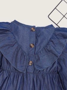 Baby Girl Ruffle Trim Denim Dress