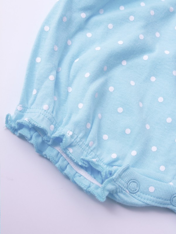 Baby Girl Polka Dot Unicorn Patched Romper