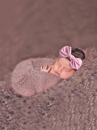 Newborn Photography Fuzzy Blanket & Headband & Wrap Blanket