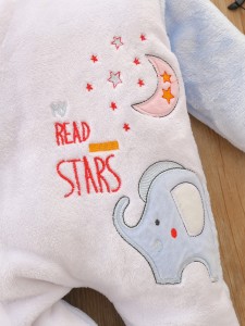 Baby Cartoon Graphic Button Up Sleep Onesie