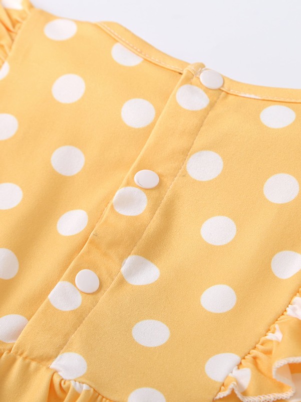 Baby Girl Ruffle Trim Polka Dot Dress