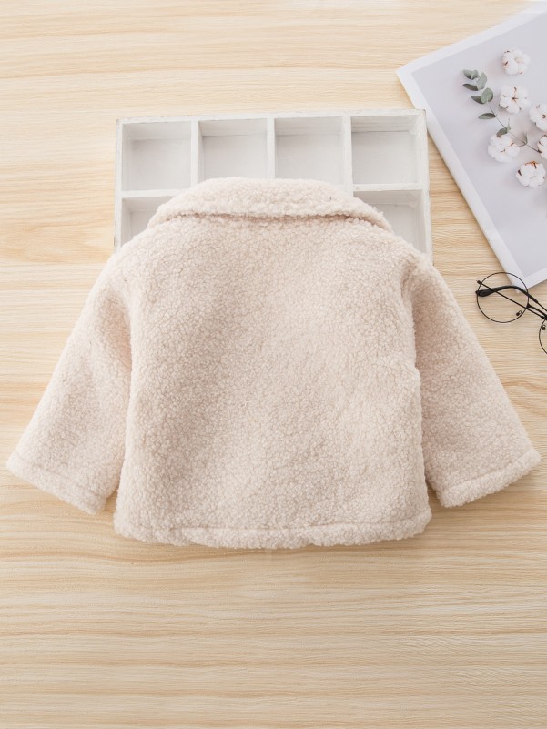 Baby Single Breasted Lapel Neck Teddy Coat