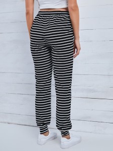 Maternity Striped Print Knotted Front Pants