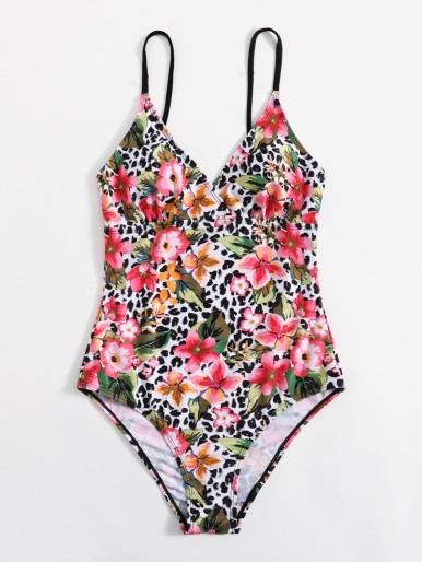 Floral Graphic One Piece Swimsuit
