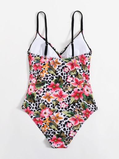 Floral Graphic One Piece Swimsuit