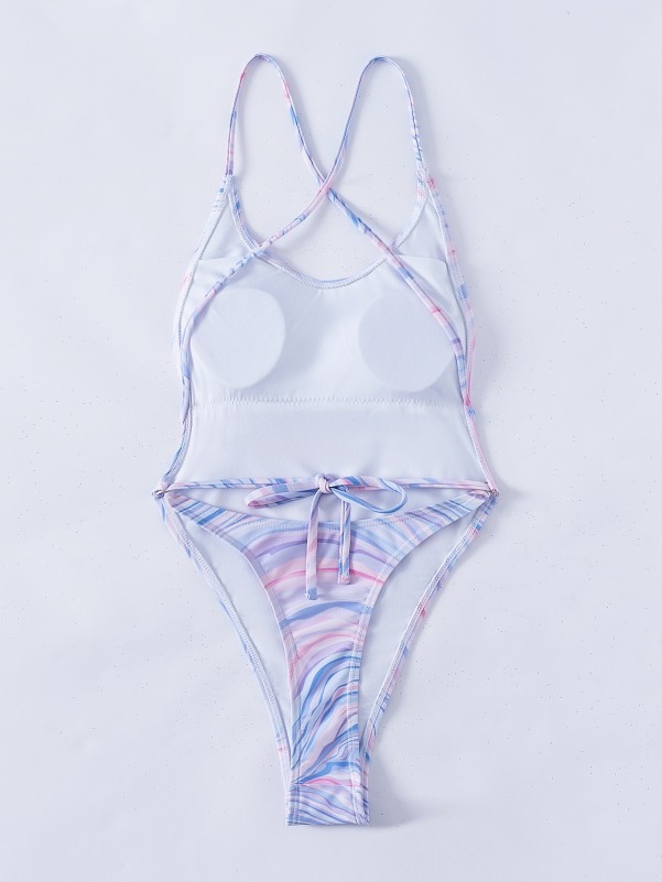 Abstract Fluid Pattern One Piece Swimsuit