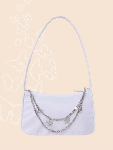 Fashionable Solid Color Shoulder Bag