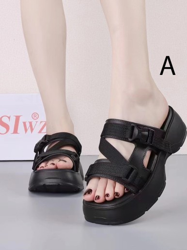 High heel slippers - Black