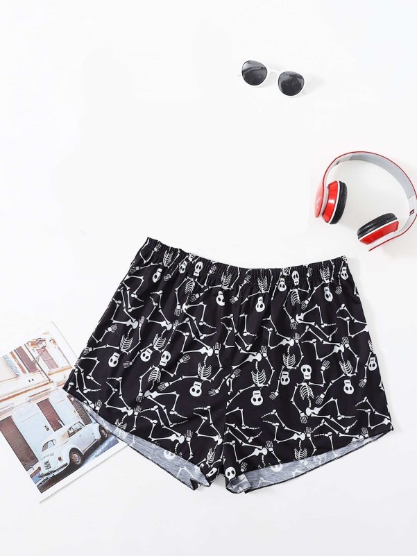 Plus Skull Print short