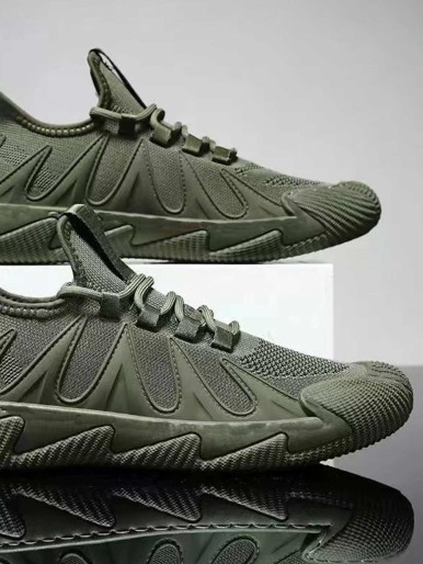 Fashion Men Mesh Casual Shoes - Dark Green