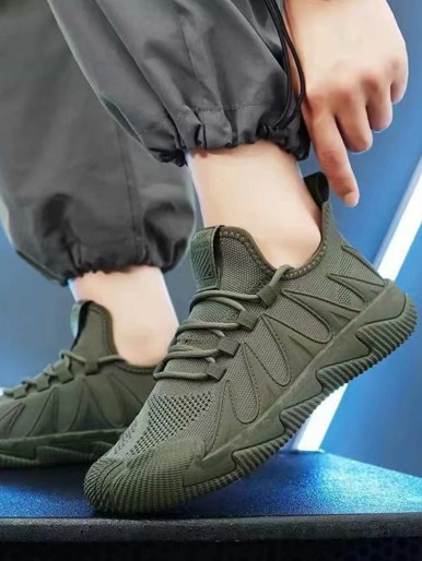 Fashion Men Mesh Casual Shoes - Dark Green