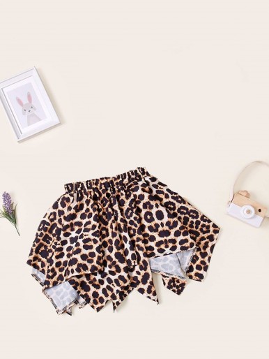 Toddler Girls Contrast Leopard Skirt