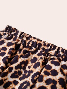 Toddler Girls Contrast Leopard Skirt