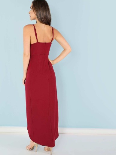 Overlap Split Front Cami Dress