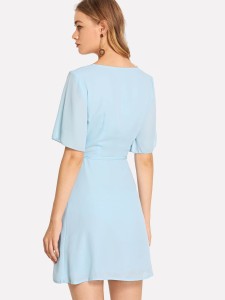 Ruffle Detail Wrap Dress