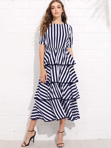 Striped Tiered Dress