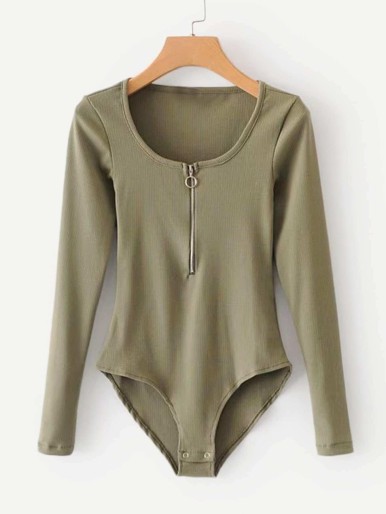 Zip Up Slim Fit Bodysuit