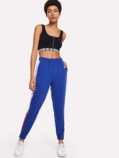 Bright Sports Text Trousers