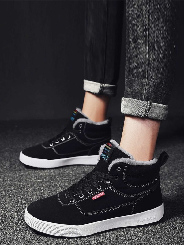 Mens fur lined sales sneakers