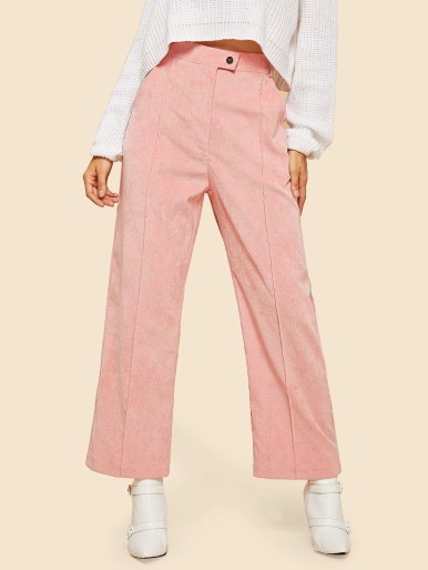 Button Front Corduroy Pants