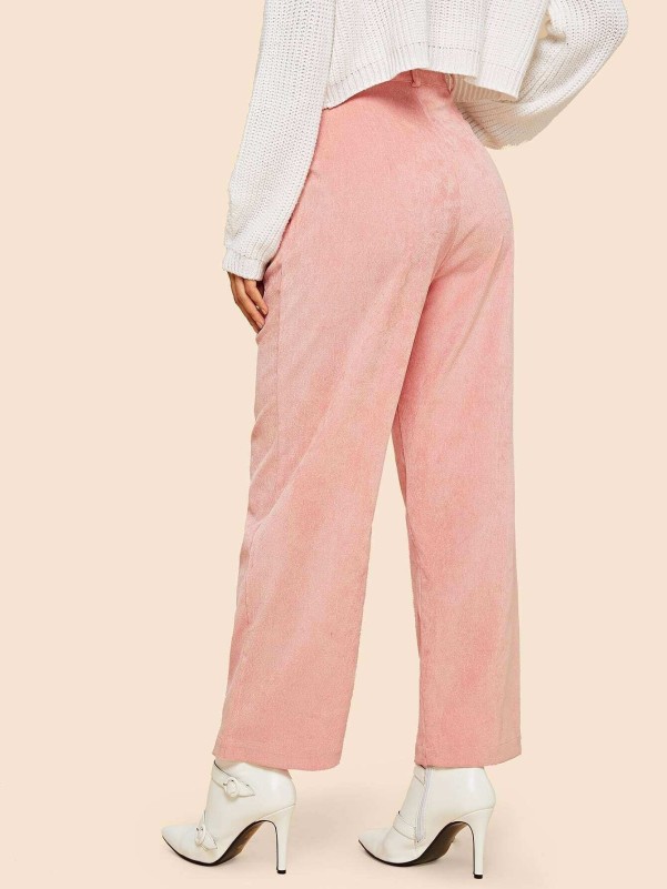 Button Front Corduroy Pants