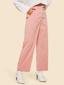 Button Front Corduroy Pants