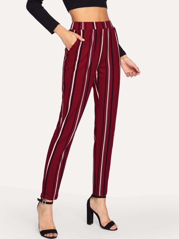 Pinstripe cigarette best sale pants