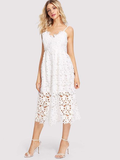 Lace Hollow Out Cami Dress