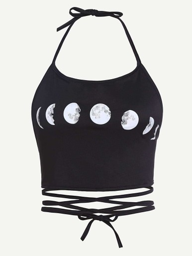 Moon Phases طباعة رباط علوي برباط