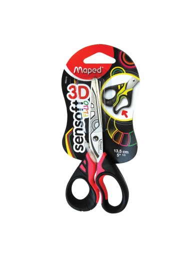 Maped Scissor 13.5cm Sym Sensoft Fluo Bls