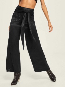 Tie Waist Wide Leg Pants