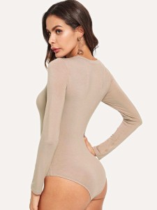 Cut Out Long Sleeve Bodysuit