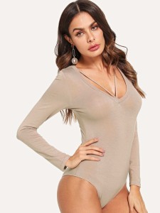 Cut Out Long Sleeve Bodysuit