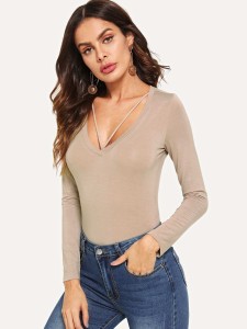 Cut Out Long Sleeve Bodysuit