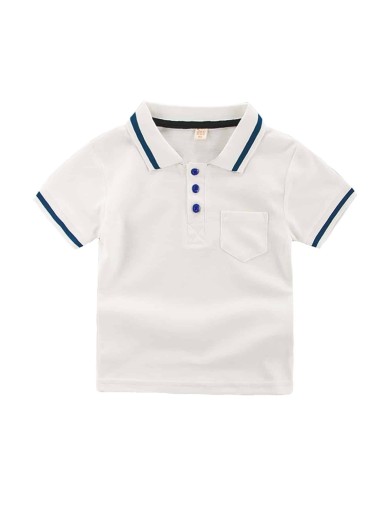 White Sports Toddler boy polo shirts Bag