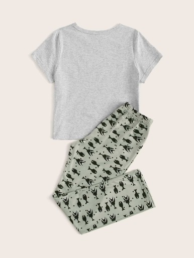 Boys Shark Print Pajama Set