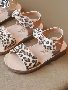 Baby Leopard Pattern Bow Tie Sandals