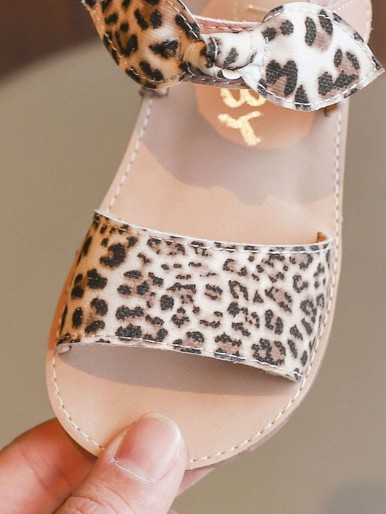 Baby Leopard Pattern Bow Tie Sandals