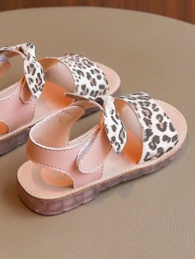 Baby Leopard Pattern Bow Tie Sandals