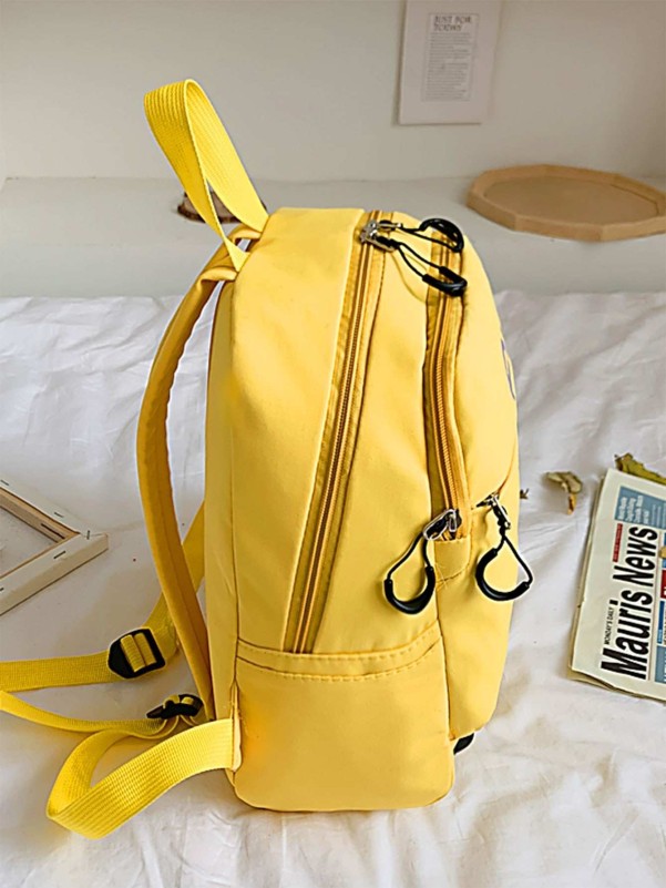 Girls Letter Graphic Zip Front Backpack