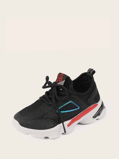Toddler Boys Chunky Sole Trainers With Random Slogan Ribbon