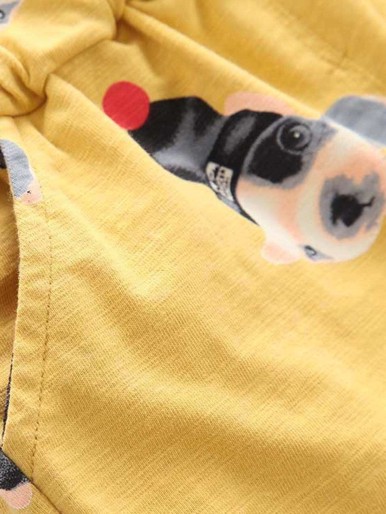 Toddler Boys Dog Print Vest With Shorts