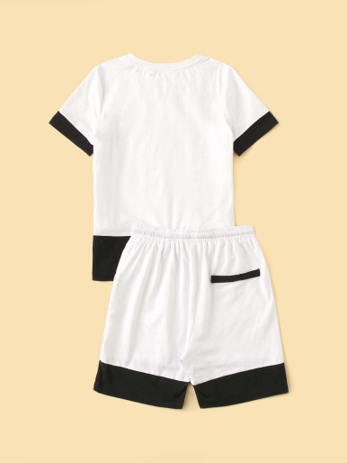 White Sports Two Piece Boys Outfits Bag