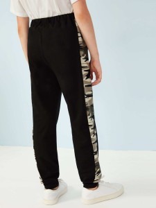 Boys Camo Panel Sweat Pants