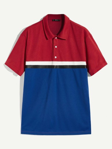 Men Color-block Polo Shirt