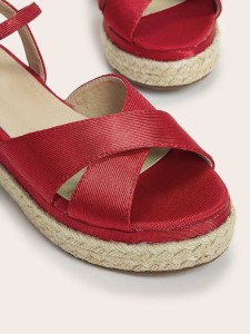 Cross Strap Espadrille Wedges