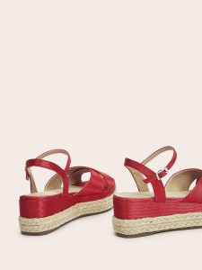 Cross Strap Espadrille Wedges